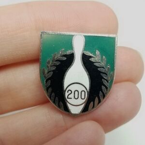 Vintage 200 Bowling Enamel Pin, Made in Japel Brooch, Estate